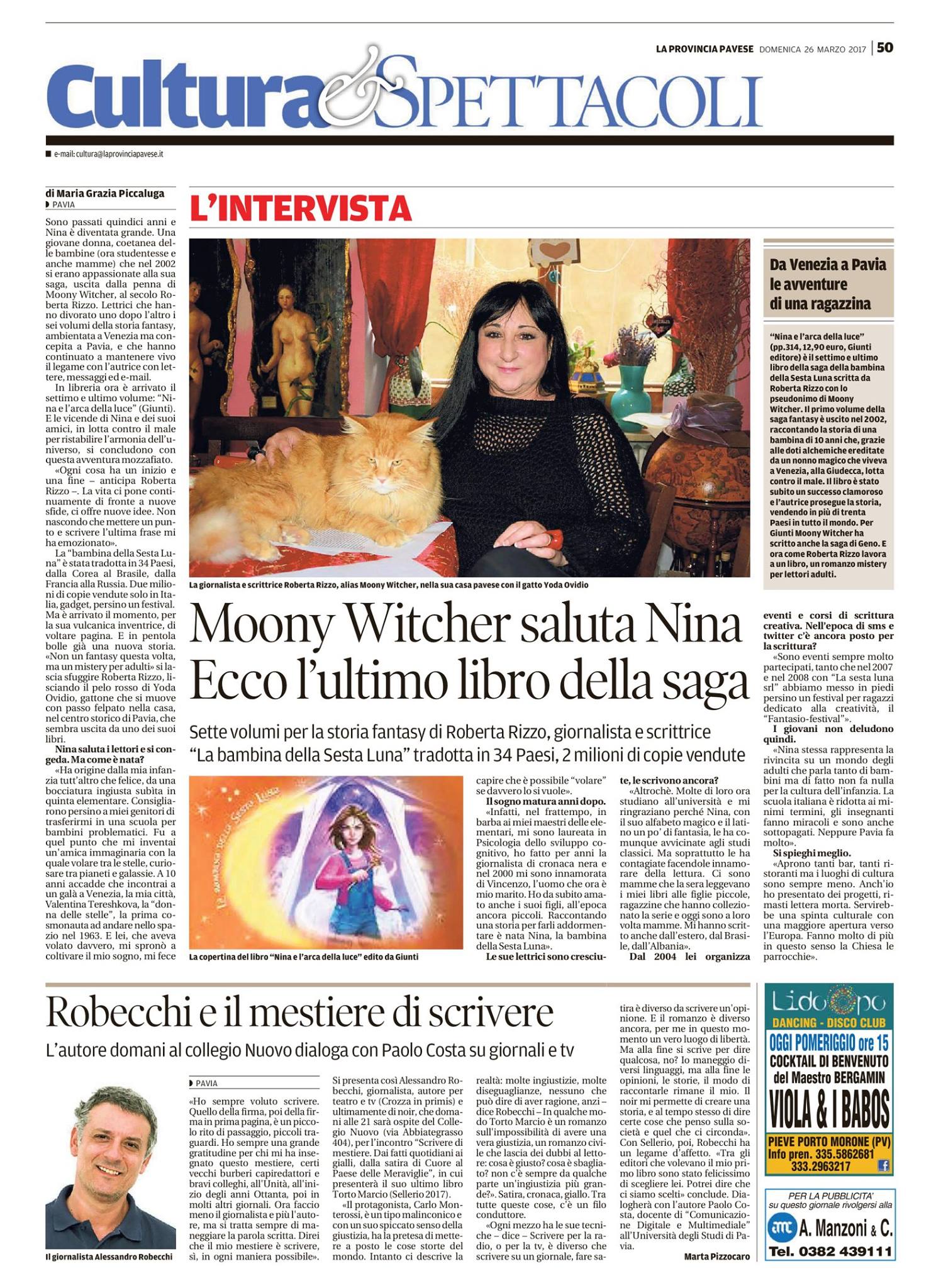 intervista a Moony Witcher su la Provincia Pavese